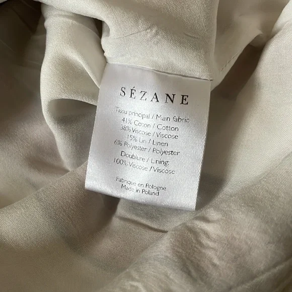 Sezane Pauline Striped Mini Dress in White, Brown, and Tan - Picture 7 of 9